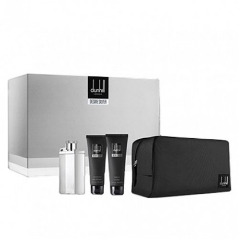 Desire Silver Dunhill Gift Set for men-ست دانهیل دیزایر سیلور مردانه 4 تیکه
